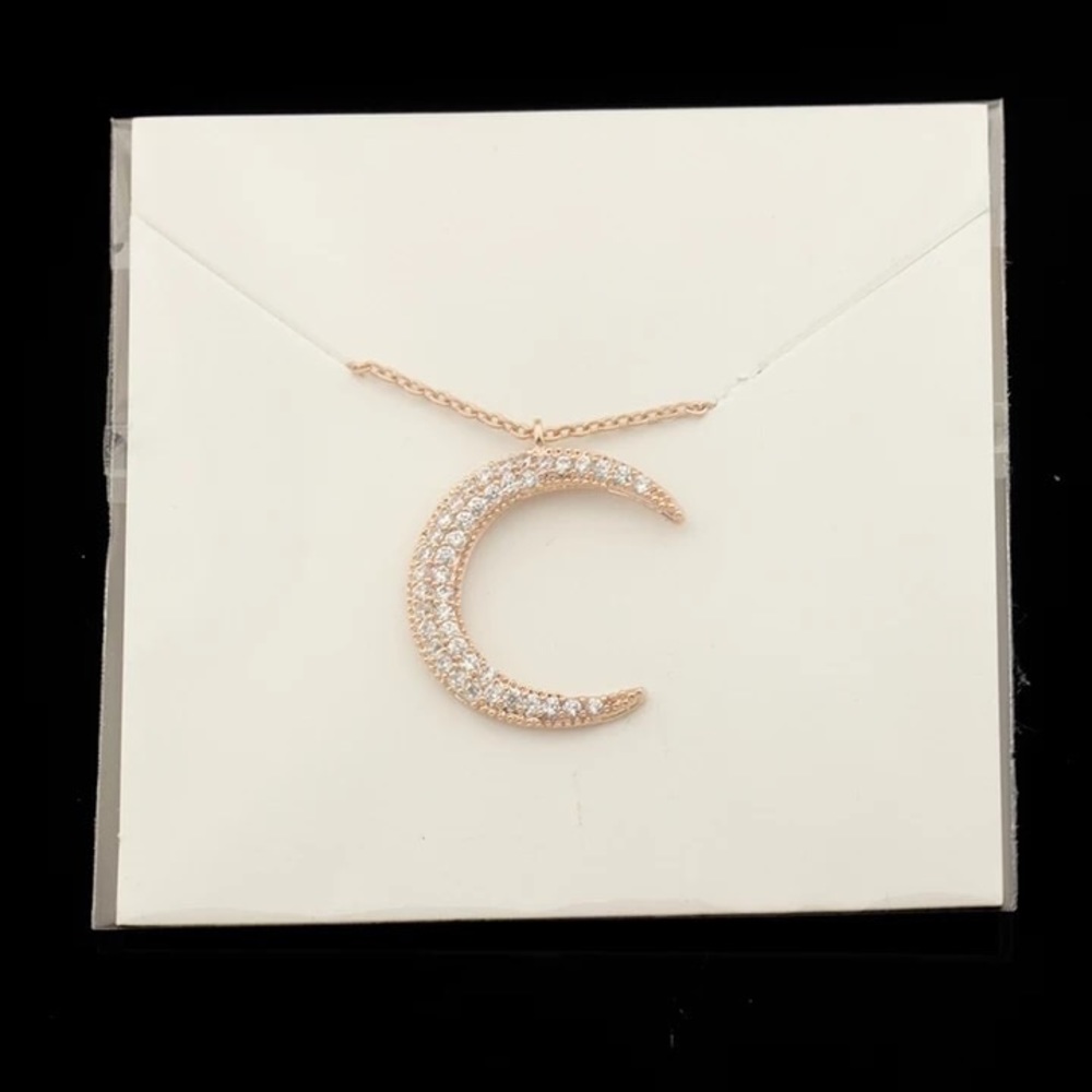 ✨HP! ✨Crystal Encrusted Crescent Moon Necklace✨ - Picture 6 of 6
